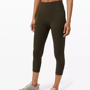 Lululemon Pace Rival Crop Dark Olive